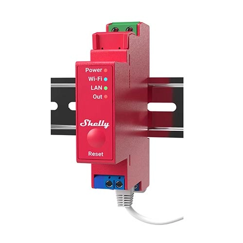 Shelly Smart Wi-Fi Relay with Power Monitoring, 1 channel, 16A, DIN rail